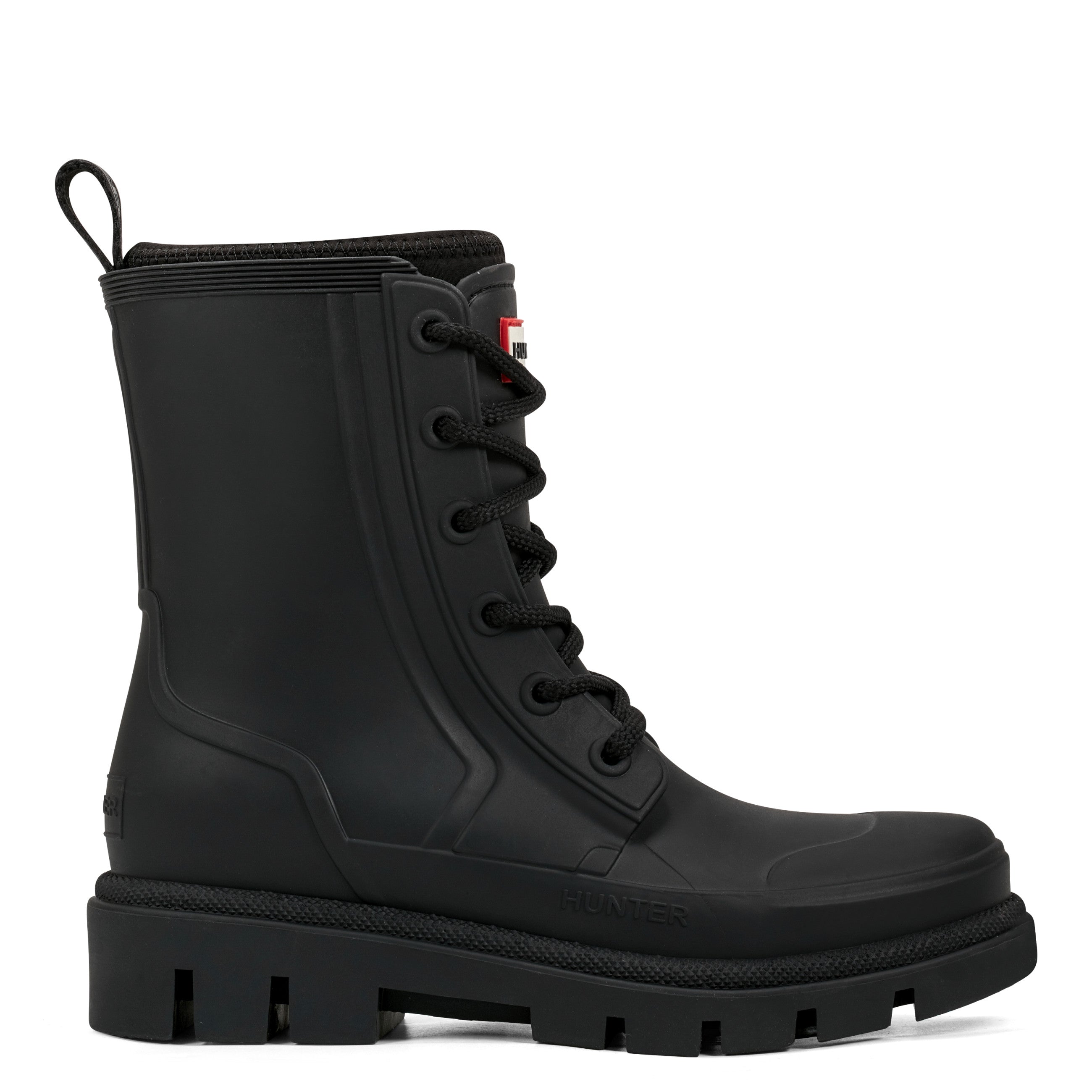 Women's Diana Waterproof Lace-Up Rain Boots Black Hunter Boots