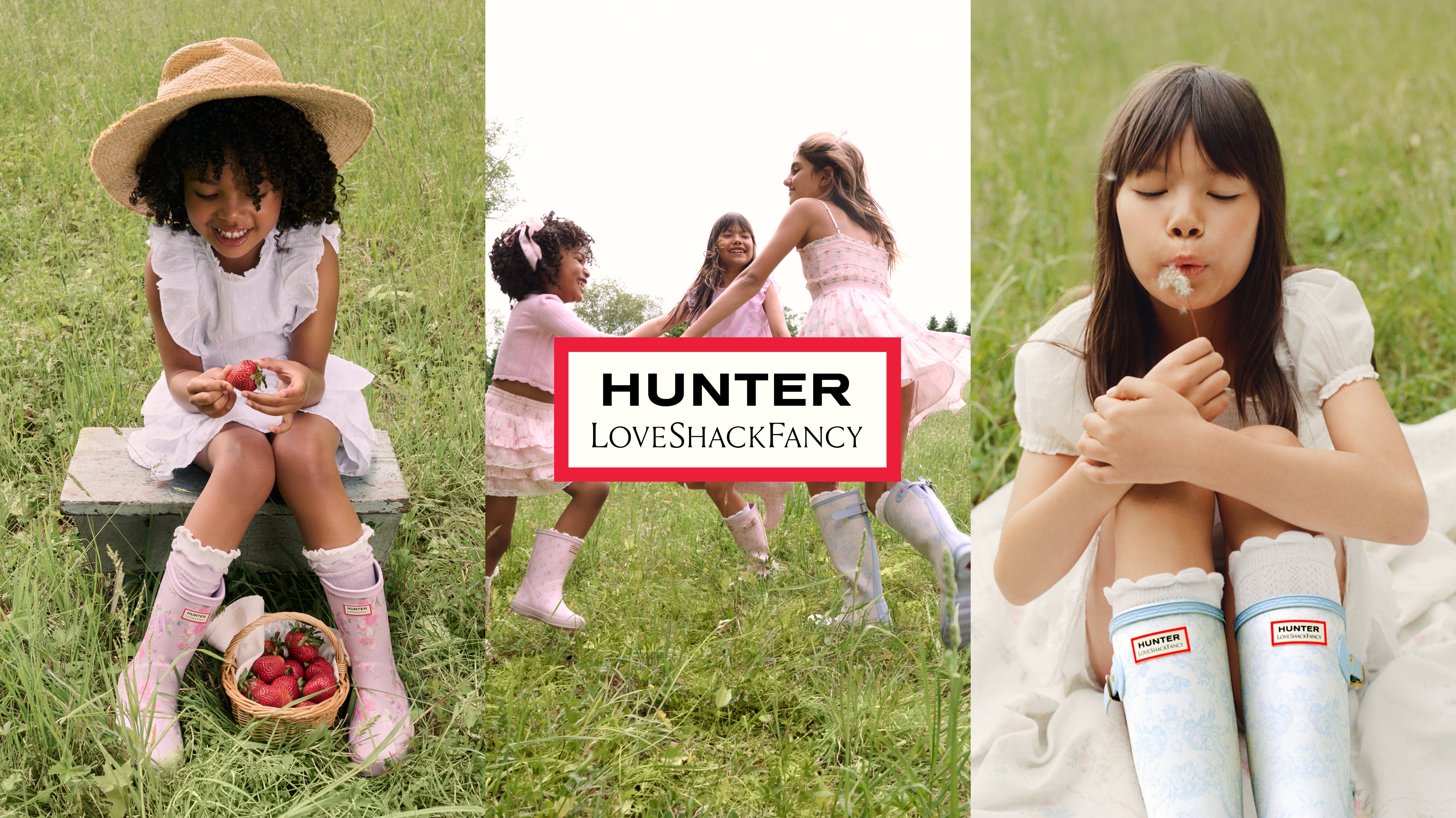Hunter x LoveShackFancy kids’ floral rain boots collection
