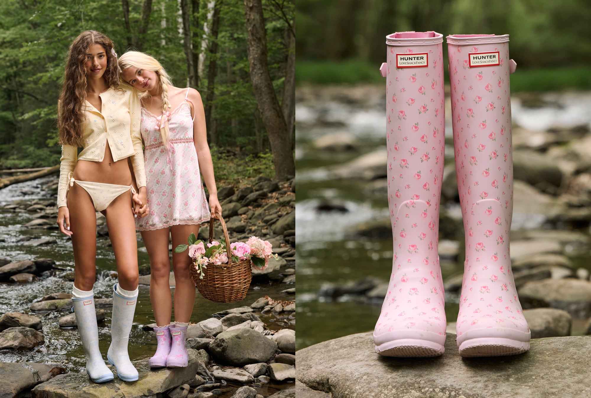 Hunter x LoveShackFancy women’s floral rain boots collection