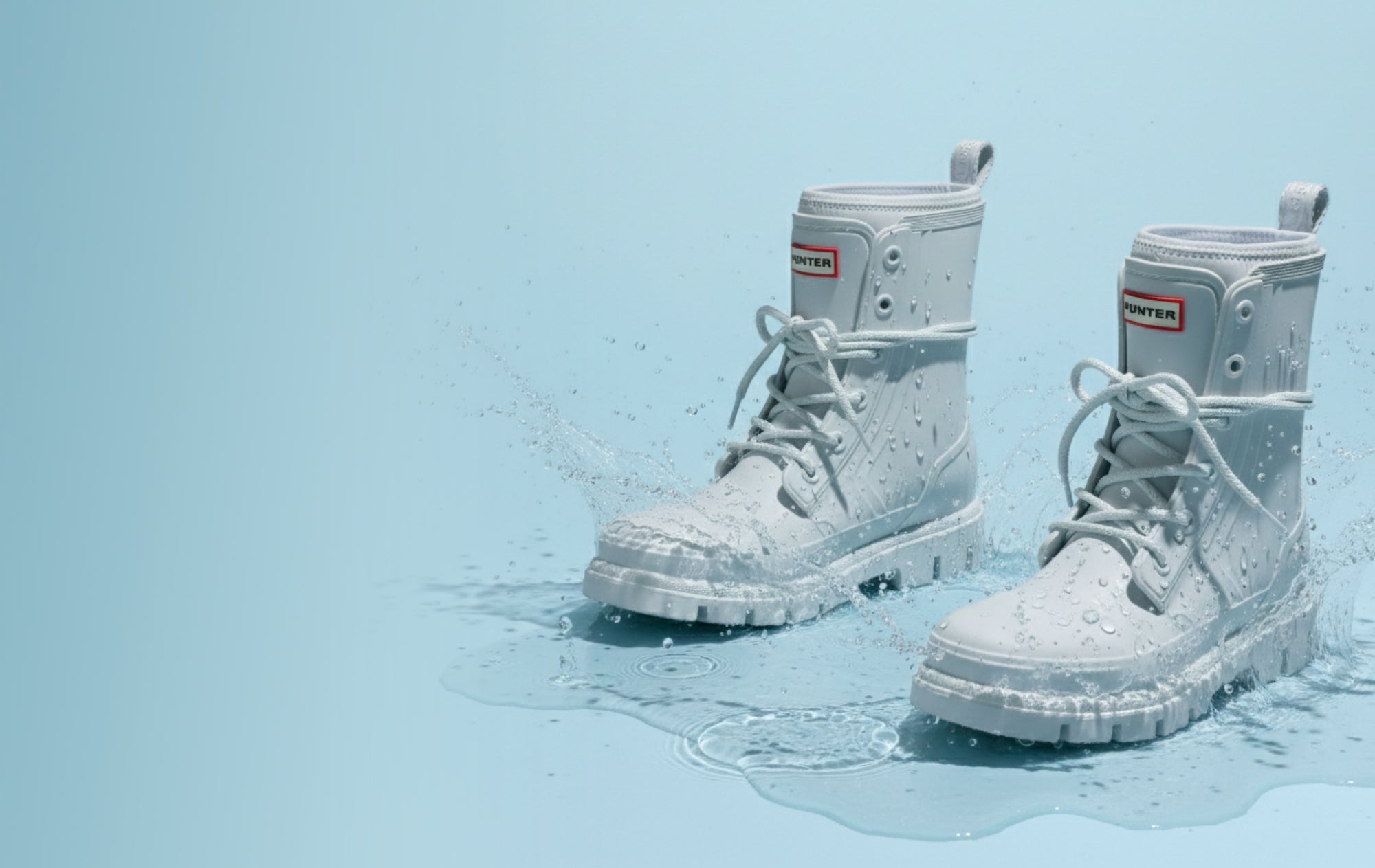 Women’s Diana Waterproof Lace-Up Rain Boots in Light Blue
