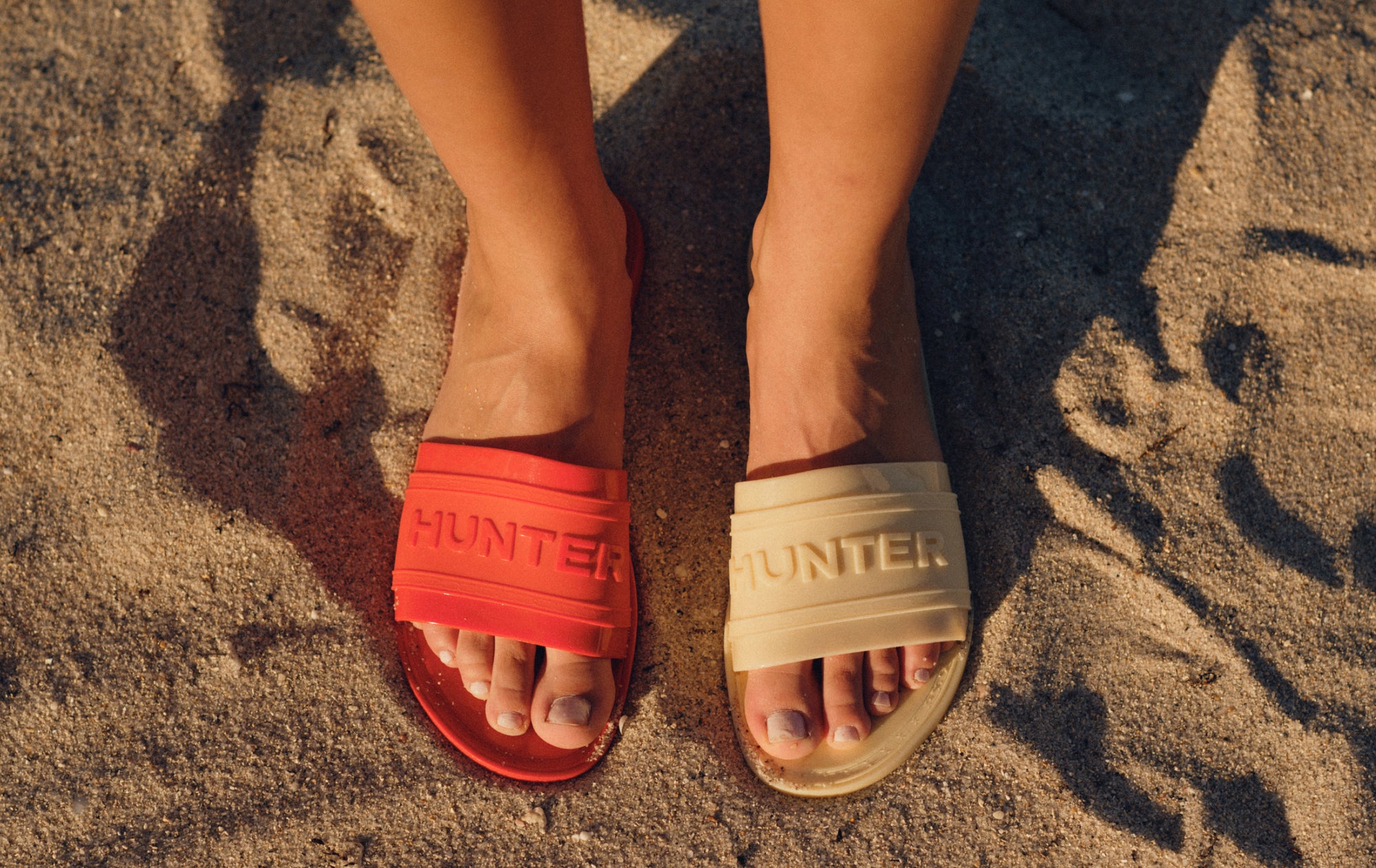 Women’s Marina Casual Slip-On Flat Sandals in Red and Yellow