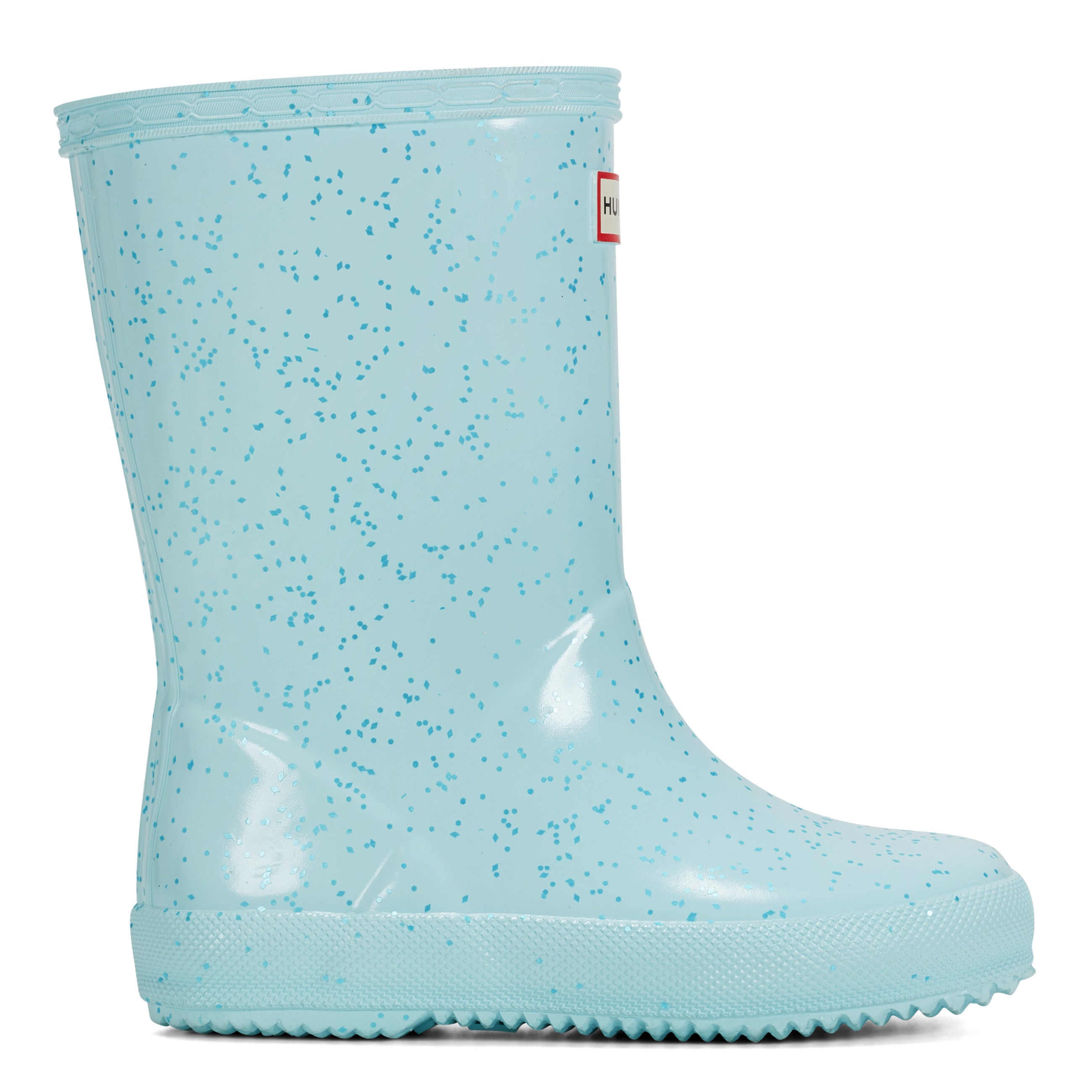 Little kids's Kids First Giant Glitter Rain Boots Blue Hunter