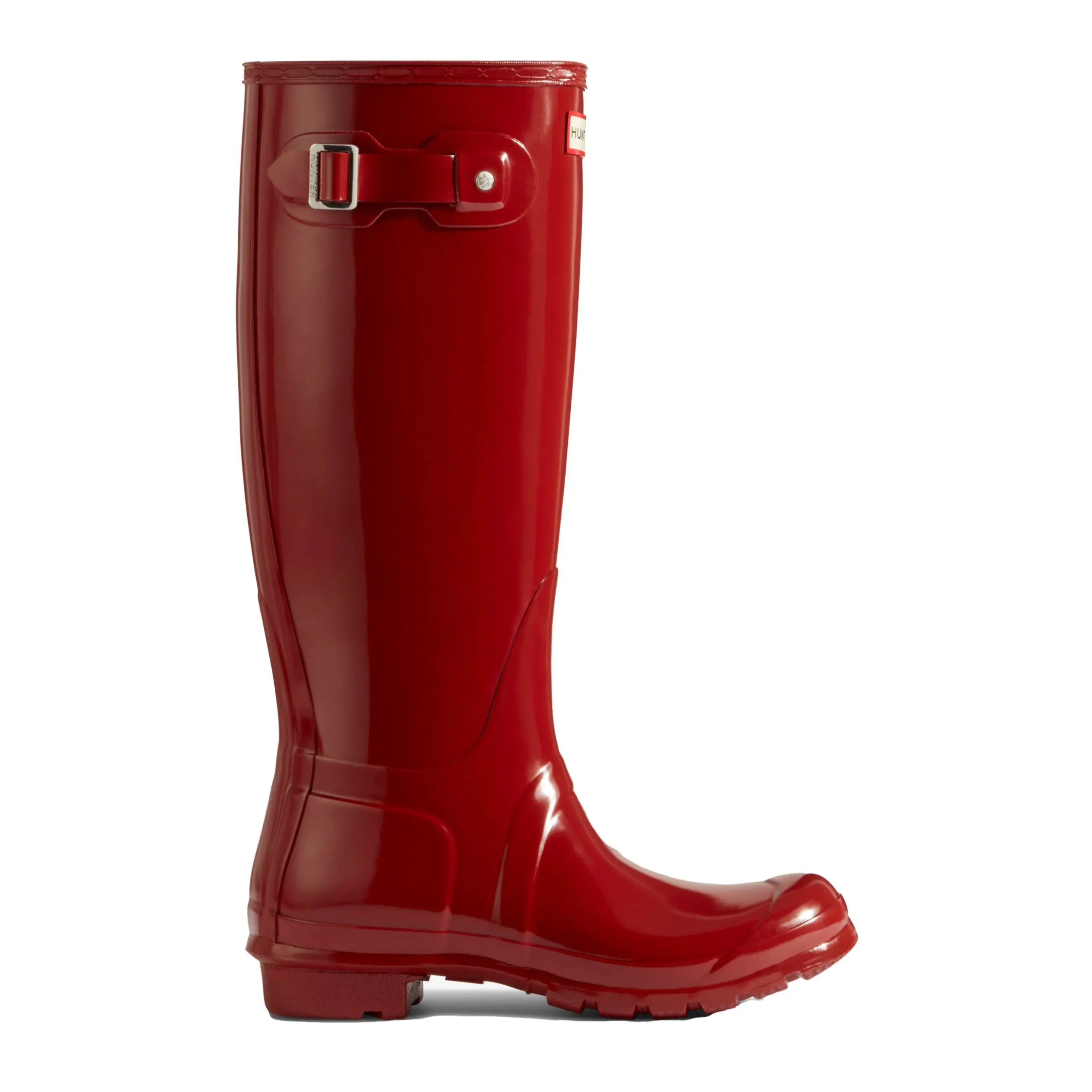 Original Short Gloss Rain Shiny Red Hunter Wellies Women's
