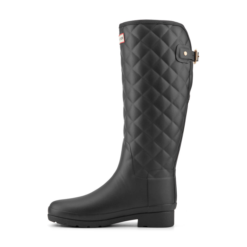 Women's Refined Adjustable Quilted Slim Fit Tall Rain Boots