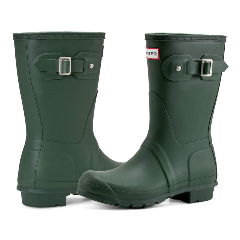 hunter green dress boots Hunter Women's Original Short Gloss Hunter Green Rain Boots - 4 UK 37 EU 6 US