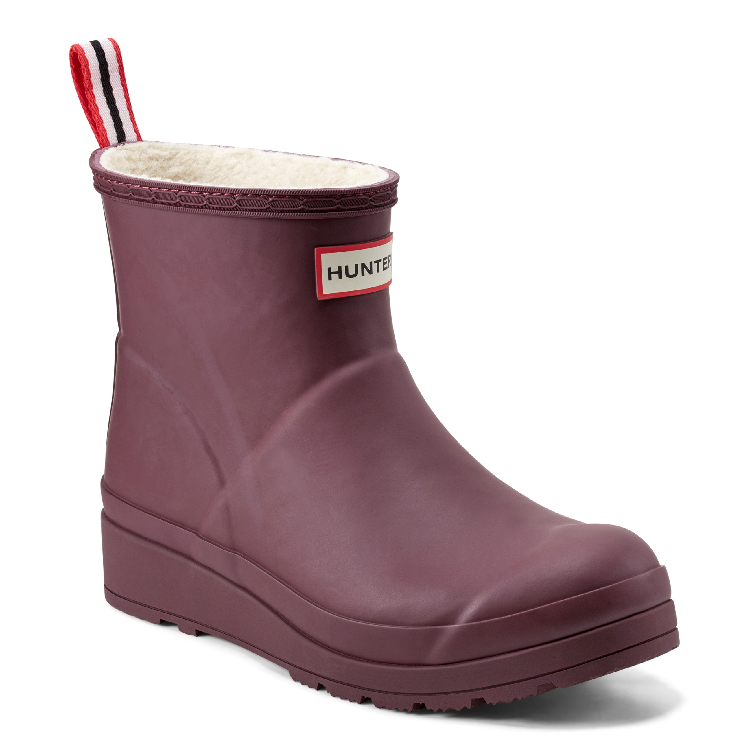 Women's PLAY⢠Insulated Vegan Shearling Short Rain Boots - Red | Hunter Boots