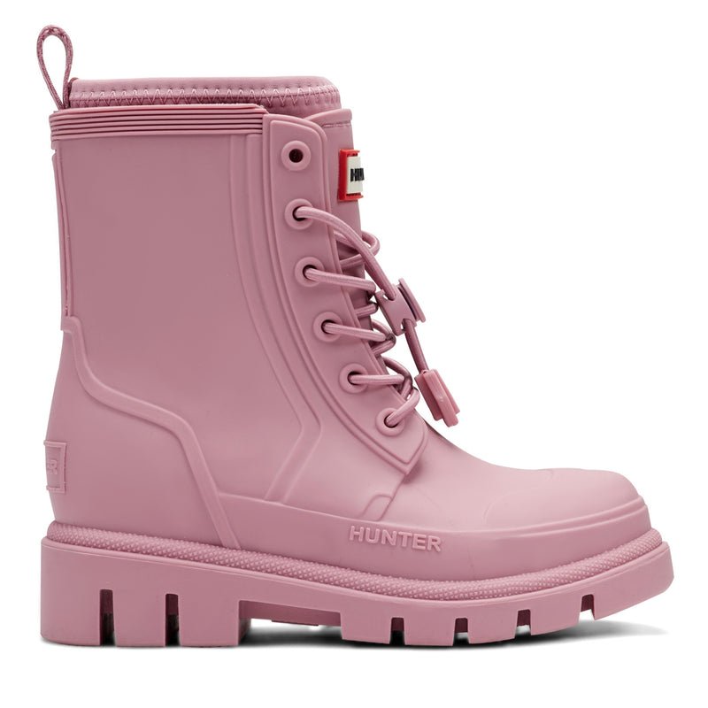 Little Kids Stamp Lace-Up Waterproof Ankle Boots