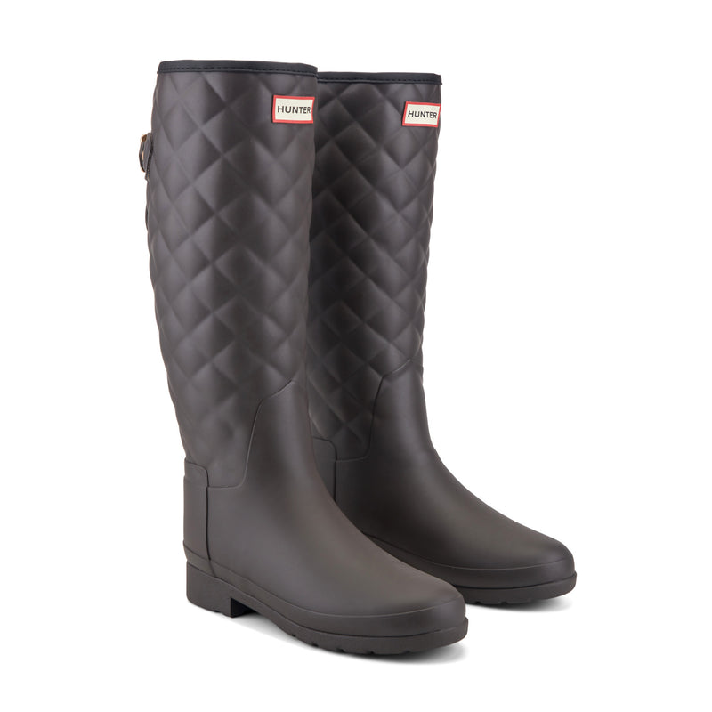 Women's Refined Adjustable Quilted Slim Fit Tall Rain Boots