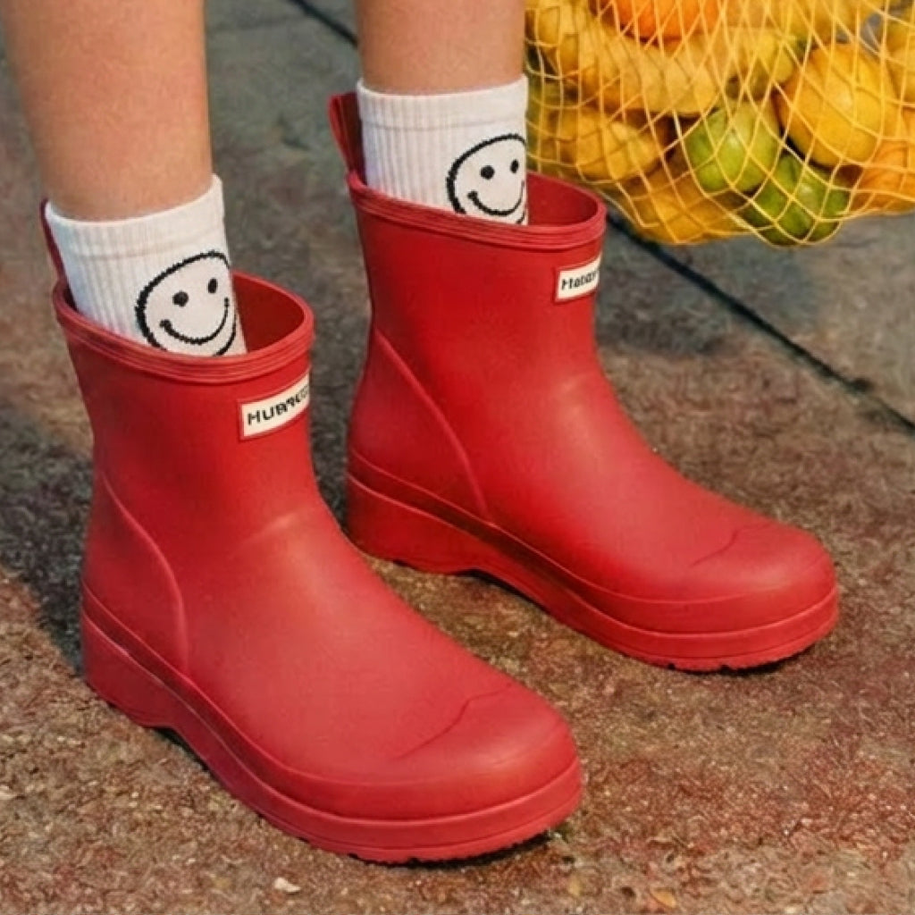 Women's PLAY™ Short Rain Boots - Logo Red | Hunter Boots