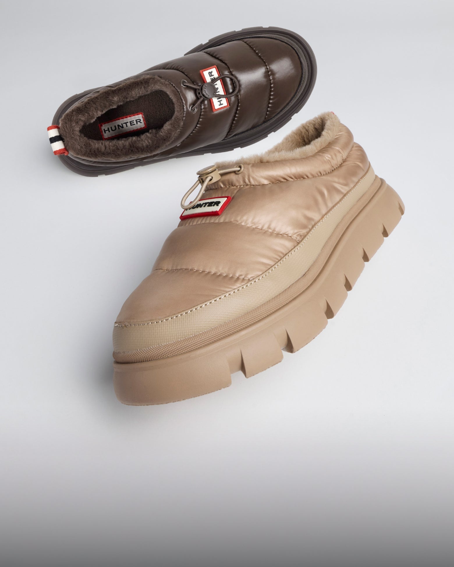 Promotional banner featuring women's clogs