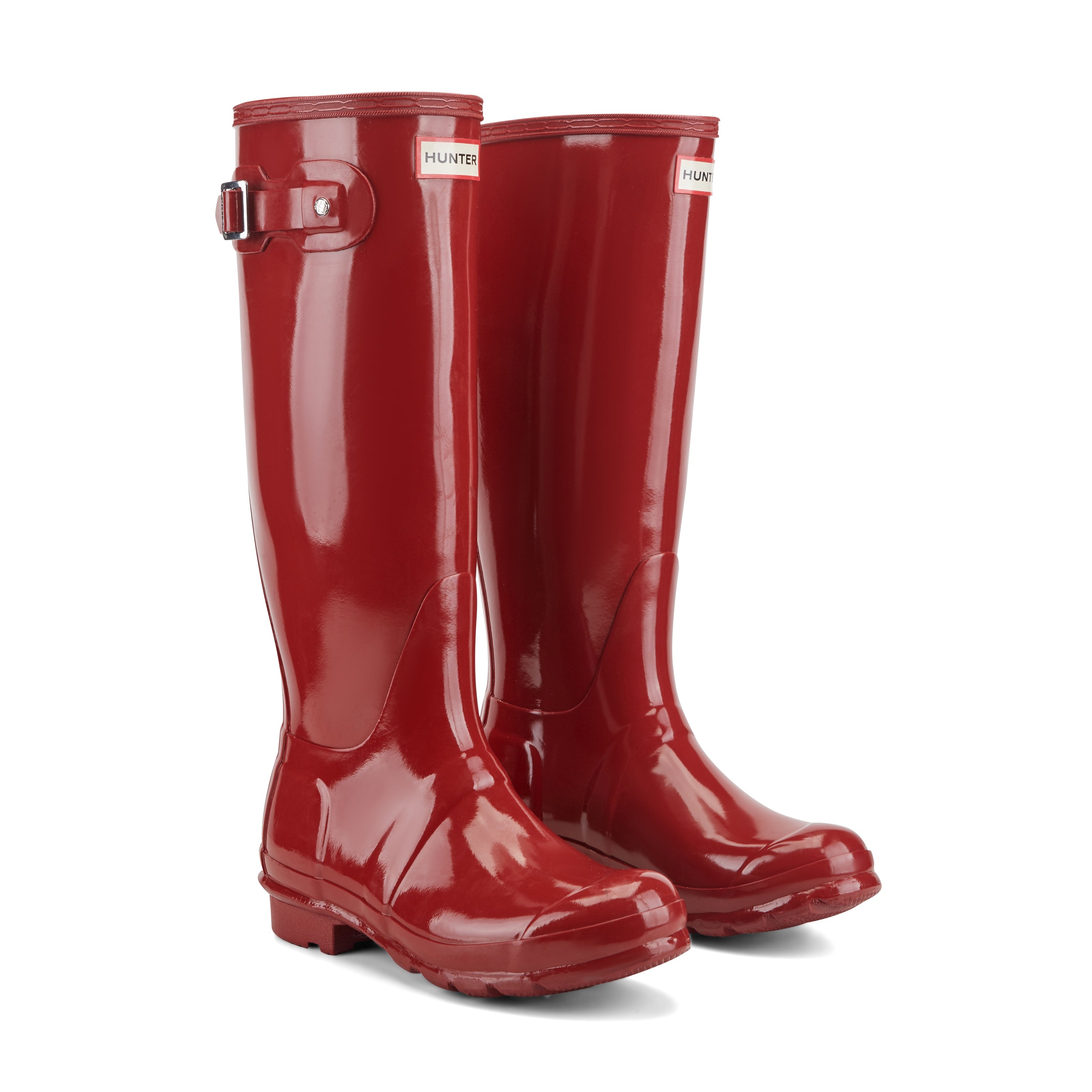 美品HUNTER BOOT 24cm Women's Original Tall Gloss Rain Boots - Military Red Gloss