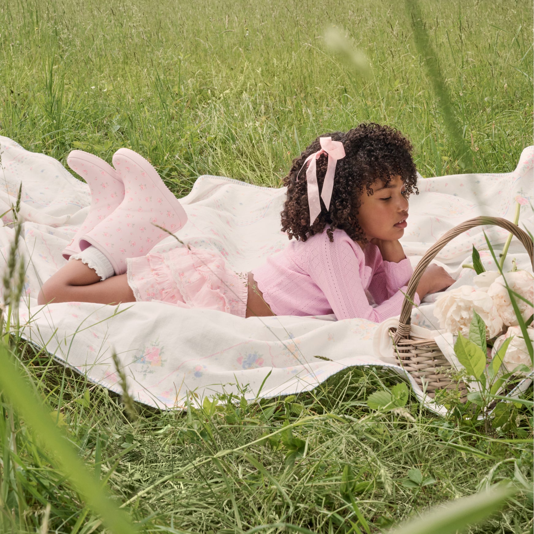 Hunter X LoveShackFancy Kids’ First Classic Blooming Heirloom  Rain Boots