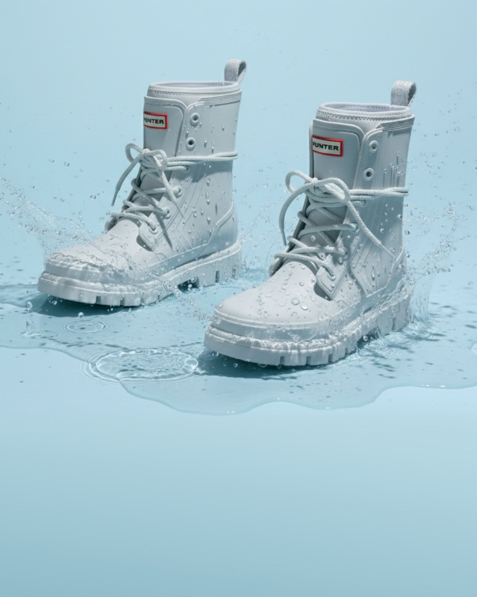 Women’s Diana Waterproof Lace-Up Rain Boots in Light Blue