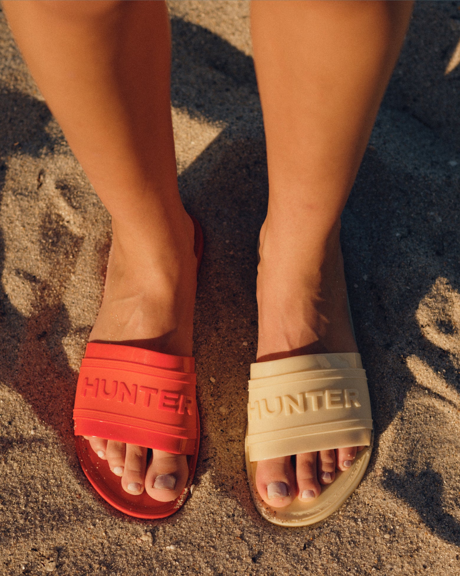 Women’s Marina Casual Slip-On Flat Sandals in Red and Yellow