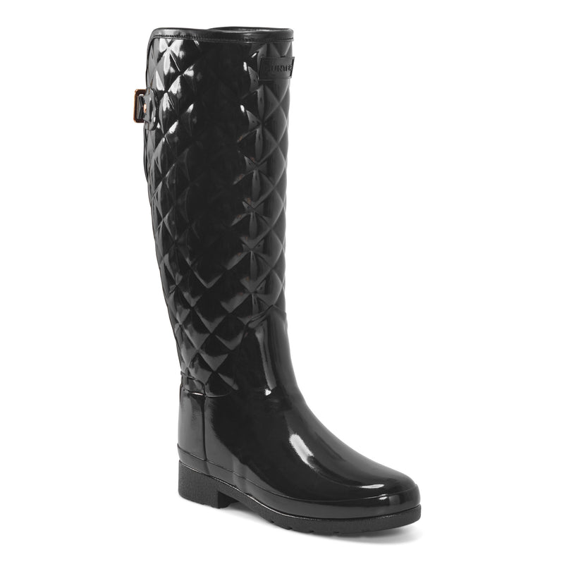 Women's Refined Adjustable Quilted Slim Fit Tall Rain Boots