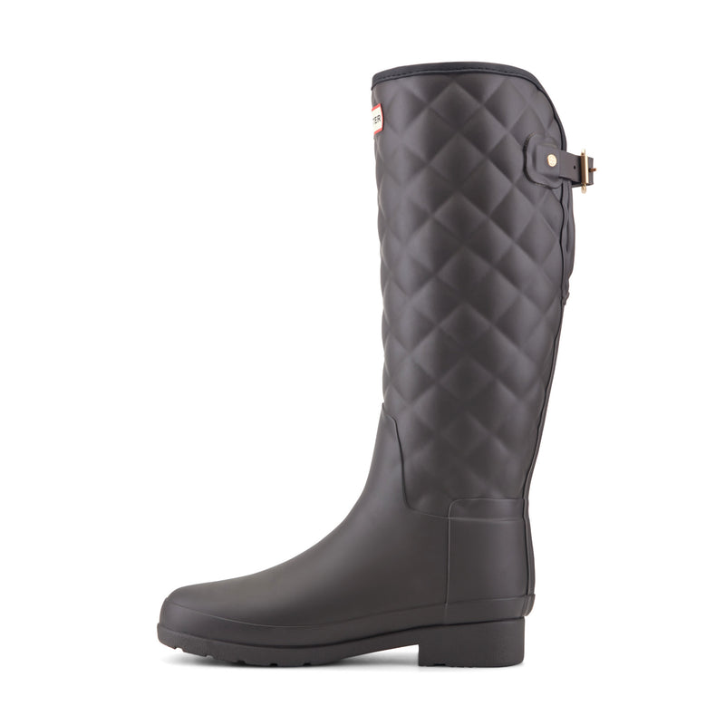 Women's Refined Adjustable Quilted Slim Fit Tall Rain Boots