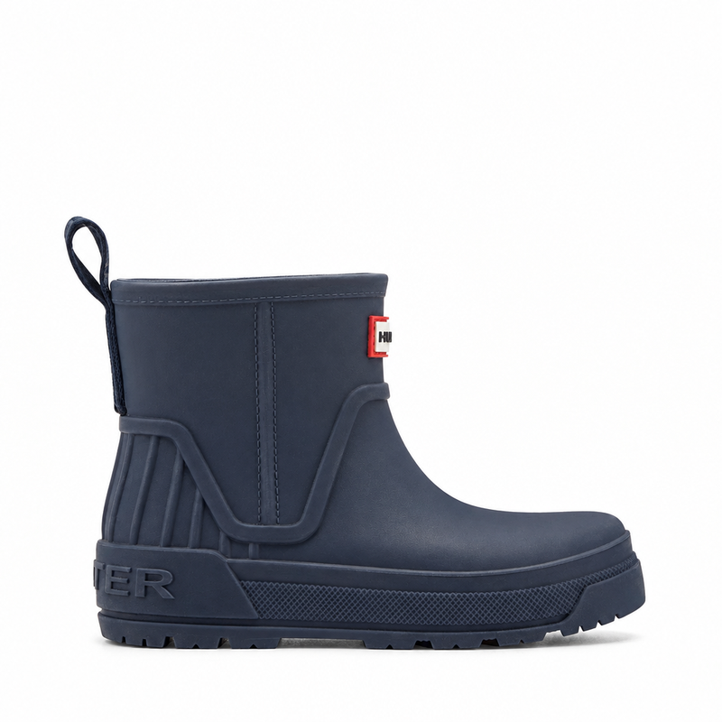 Dark-blue Big Kids Grace rain boot on white background
