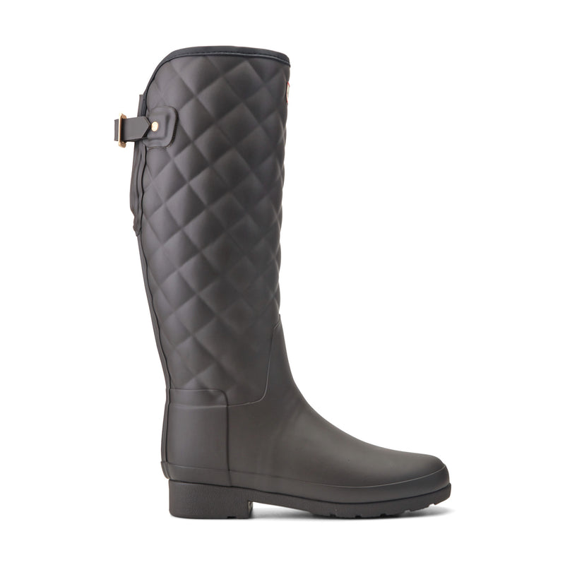 Women's Refined Adjustable Quilted Slim Fit Tall Rain Boots