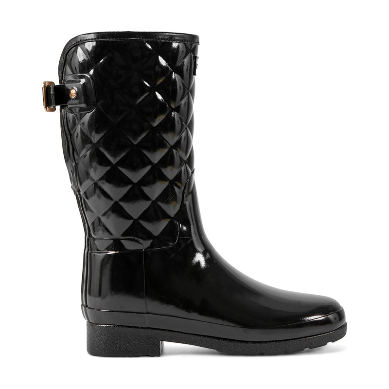 Women's Adjustable Quilted Refined Slim Fit Short Rain Boots