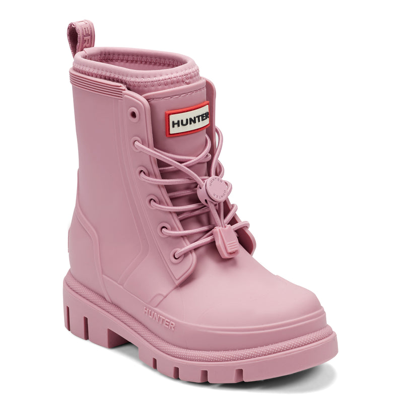 Little Kids Stamp Lace-Up Waterproof Ankle Boots