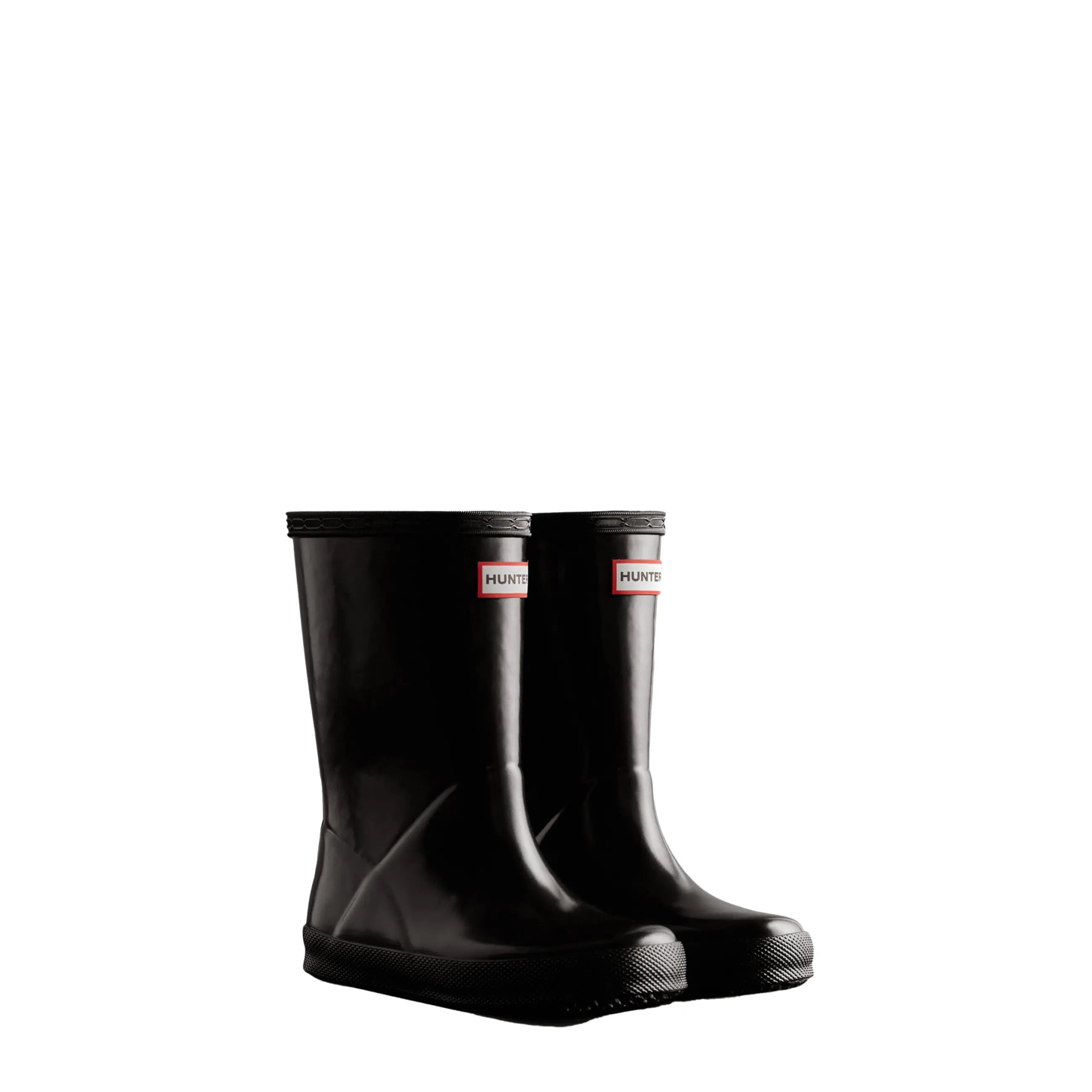 Little kids's Kids First Gloss Rain Boots Black Hunter Boots