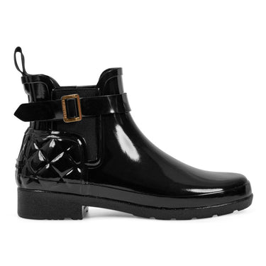 Hunter Footwear Women s Refined Chelsea Quilted Gloss Rain Boot Black 8