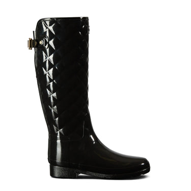 Women's Refined Adjustable Quilted Slim Fit Tall Rain Boots - Hunter Boots Women's Refined Adjustable Quilted Slim Fit Tall Rain Boots Black Hunter Boots Women's > Rain Boots > Tall Rain Boots